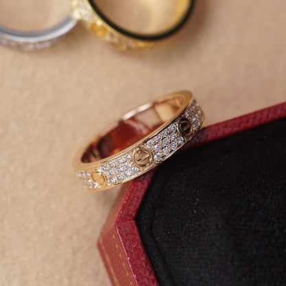 [Cadisa] LOVE RING 4.0MM DIAMOND PAVED