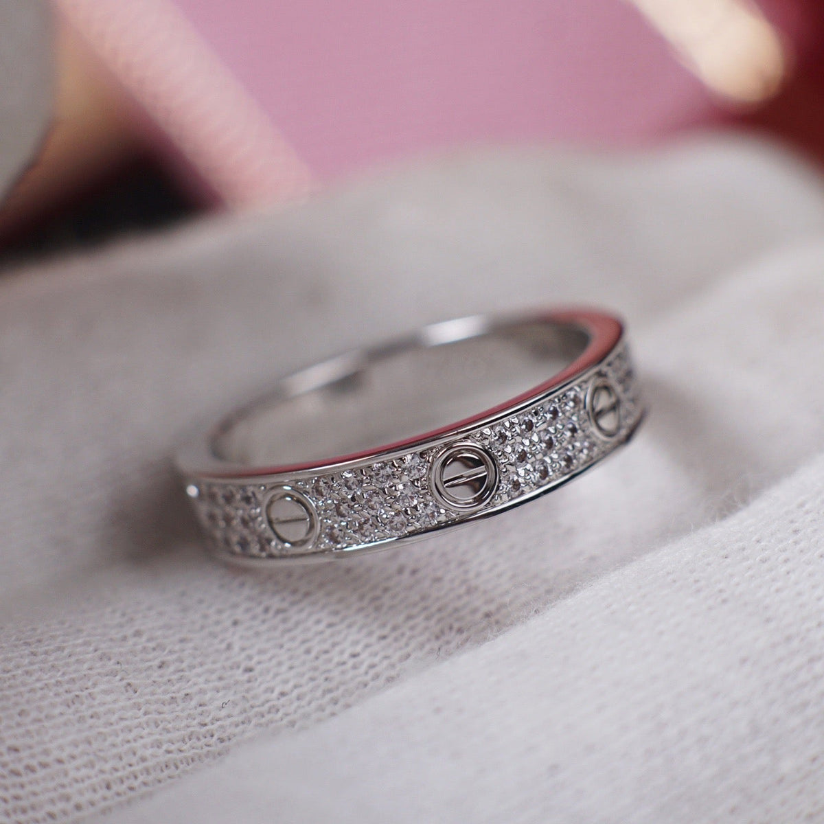 [Cadisa] LOVE RING 4.0MM DIAMOND PAVED