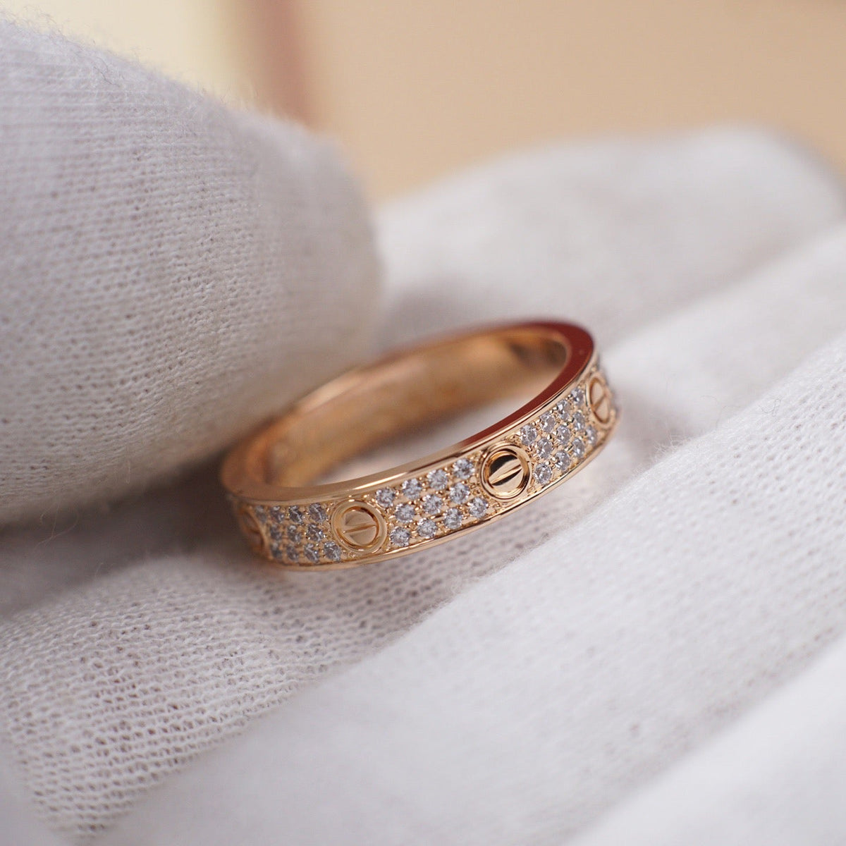 [Cadisa] LOVE RING 4.0MM DIAMOND PAVED