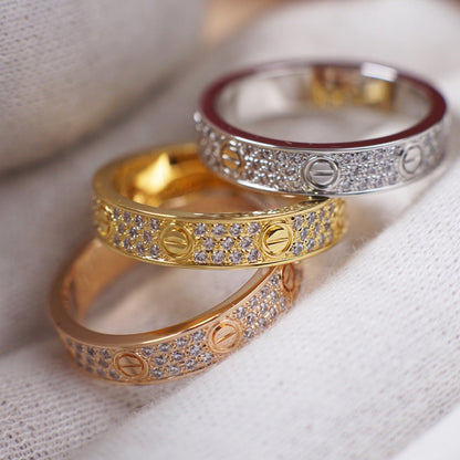 [Cadisa] LOVE RING 4.0MM DIAMOND PAVED