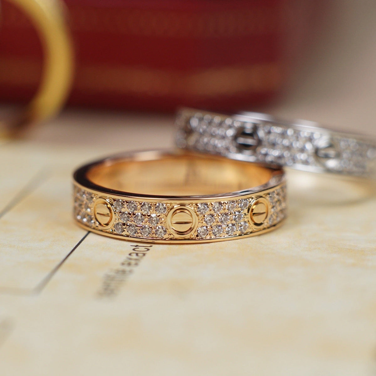[Cadisa] LOVE RING 4.0MM DIAMOND PAVED