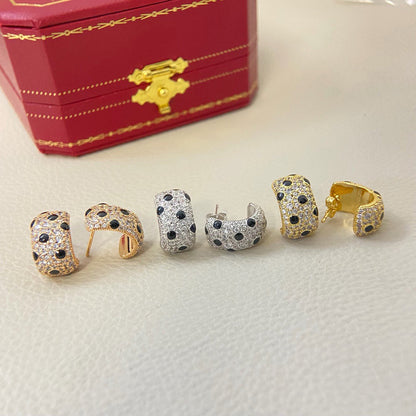 [Cadisa] PANTHERE MINI FULL DIAMOND EARRINGS