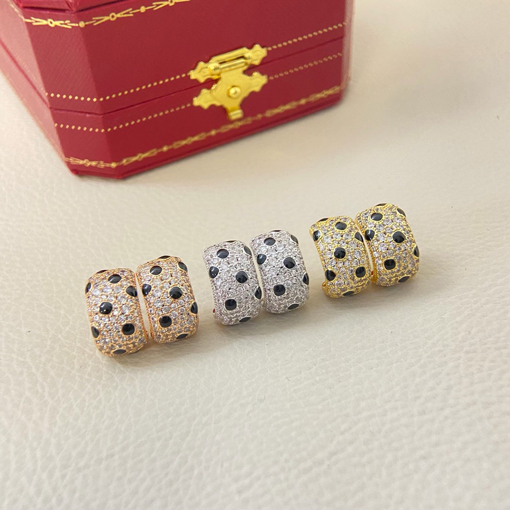 [Cadisa] PANTHERE MINI FULL DIAMOND EARRINGS