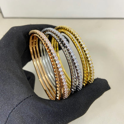 [Cadisa] ETINCELLE HALF-PAVED DIAMOND BRACELET