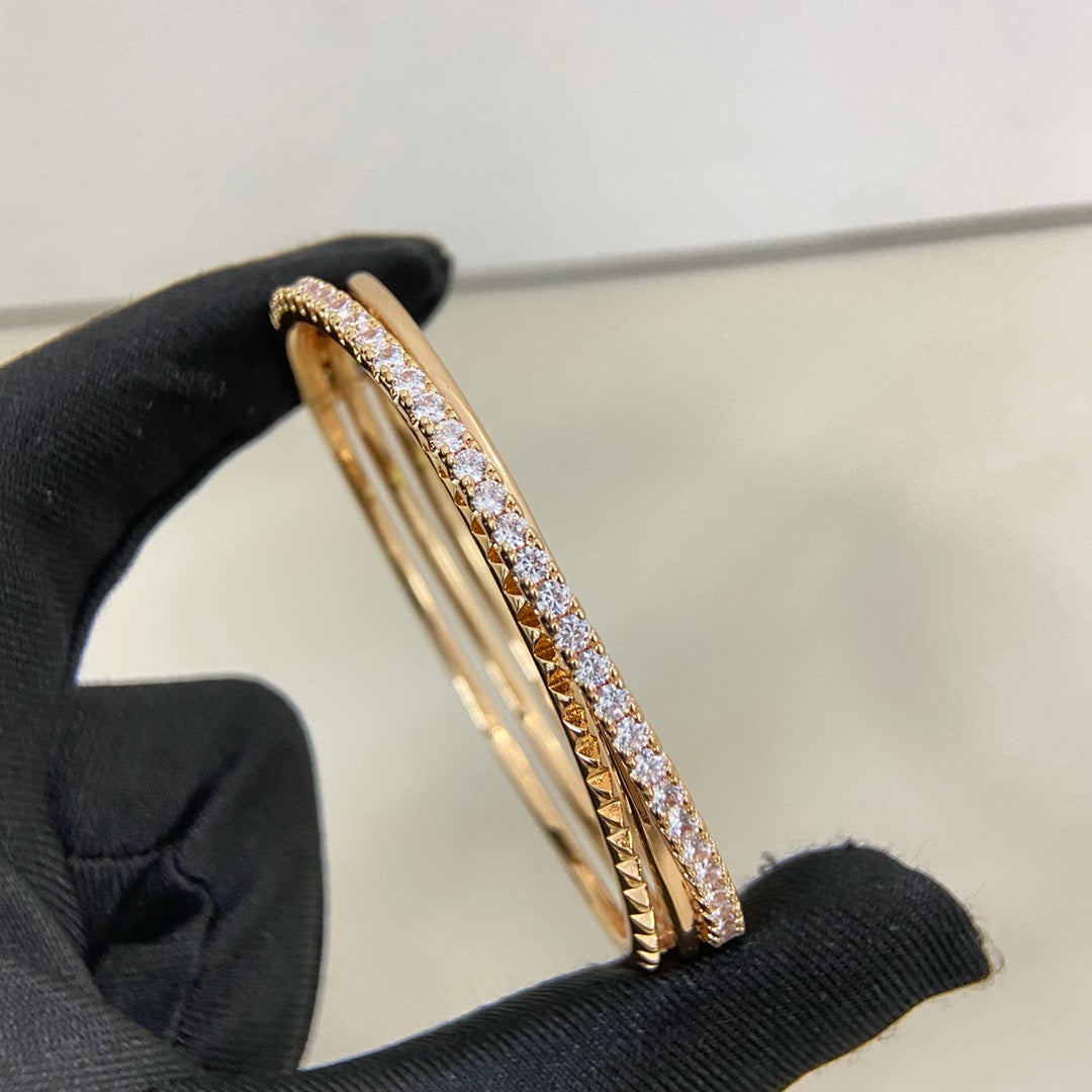 [Cadisa] ETINCELLE HALF-PAVED DIAMOND BRACELET