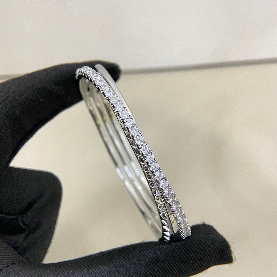 [Cadisa] ETINCELLE HALF-PAVED DIAMOND BRACELET