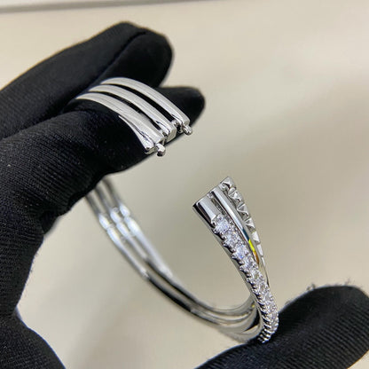 [Cadisa] ETINCELLE HALF-PAVED DIAMOND BRACELET