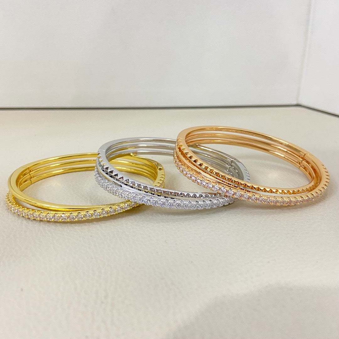 [Cadisa] ETINCELLE HALF-PAVED DIAMOND BRACELET