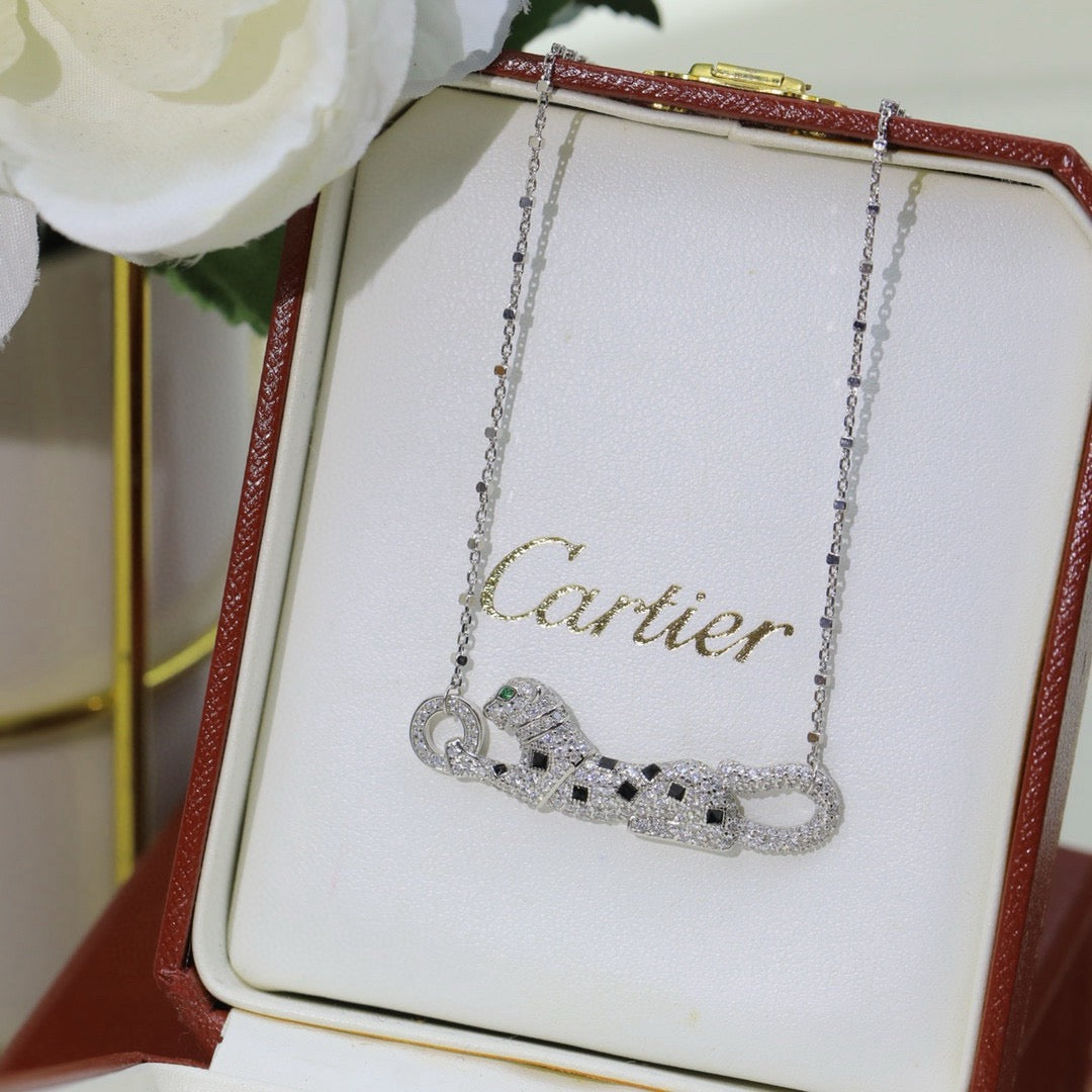 [Cadisa] PANTHERE PAVED DIAMOND NECKLACE