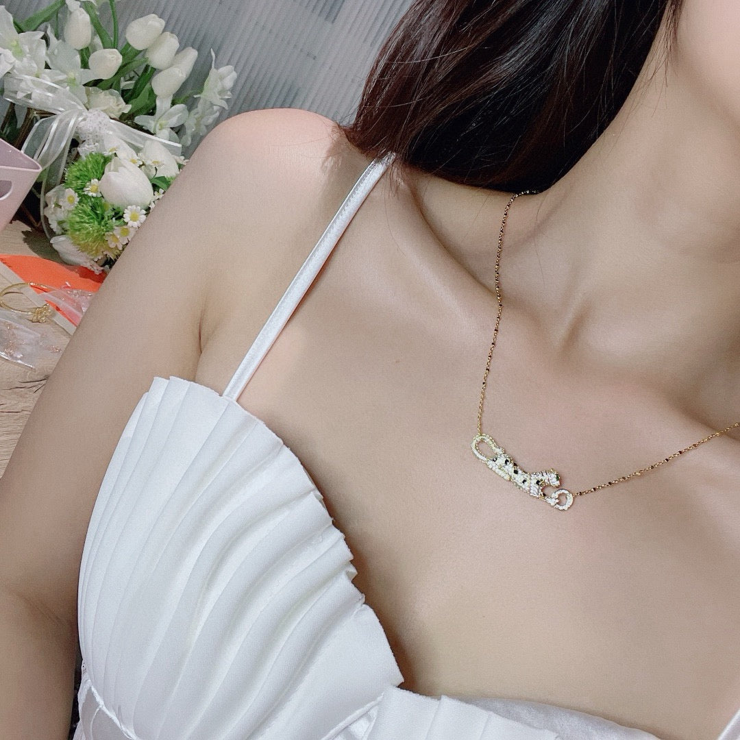 [Cadisa] PANTHERE PAVED DIAMOND NECKLACE