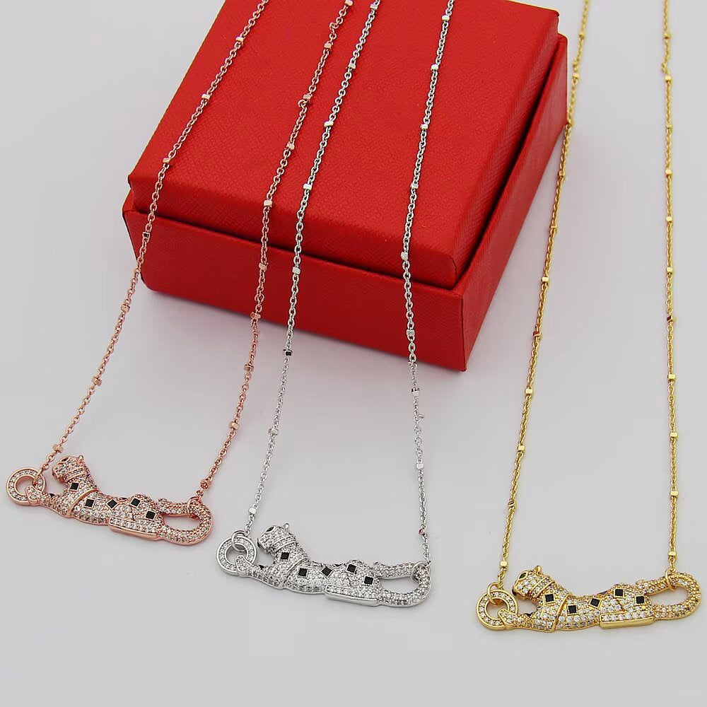 [Cadisa] PANTHERE PAVED DIAMOND NECKLACE