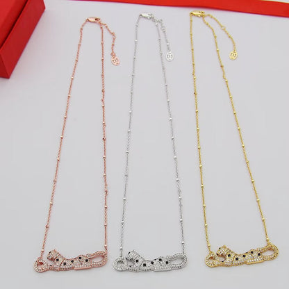 [Cadisa] PANTHERE PAVED DIAMOND NECKLACE