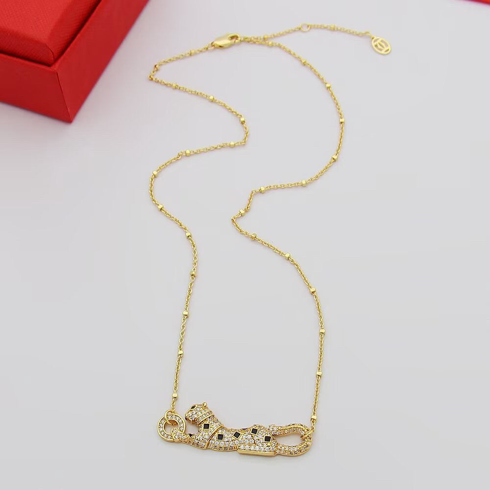 [Cadisa] PANTHERE PAVED DIAMOND NECKLACE