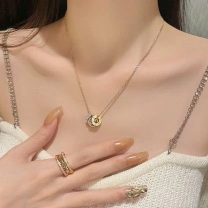[Cadisa] LOVE 6 DIAMOND PENDANT NECKLACE