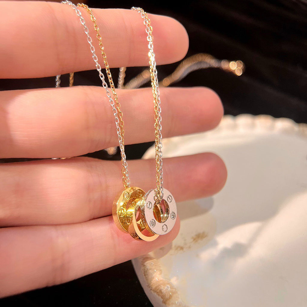 [Cadisa] LOVE 6 DIAMOND PENDANT NECKLACE