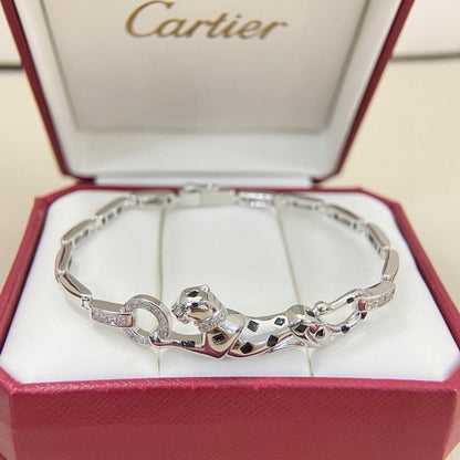 [Cadisa] PANTHERE HALF DIAMOND ON CHAIN BRACELET