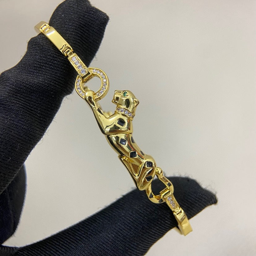 [Cadisa] PANTHERE HALF DIAMOND ON CHAIN BRACELET