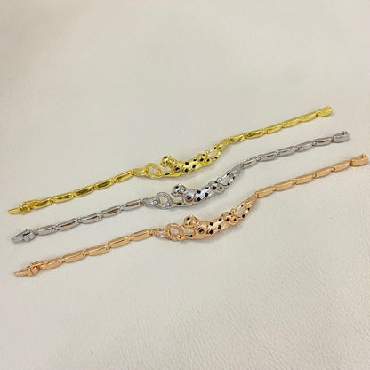 [Cadisa] PANTHERE HALF DIAMOND ON CHAIN BRACELET