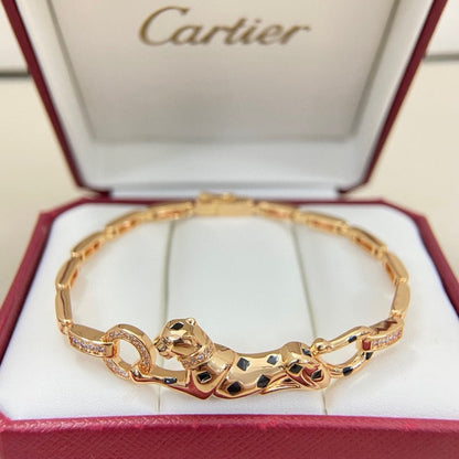 [Cadisa] PANTHERE HALF DIAMOND ON CHAIN BRACELET