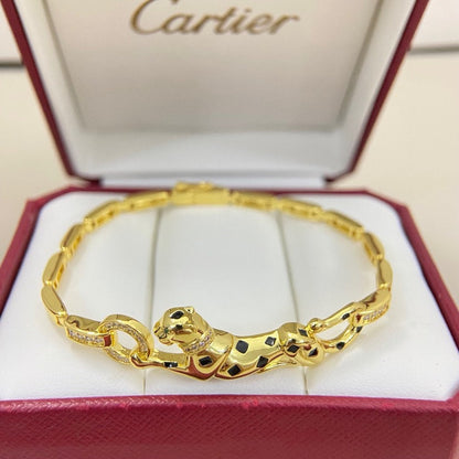 [Cadisa] PANTHERE HALF DIAMOND ON CHAIN BRACELET