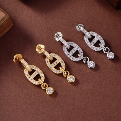 [Cadisa]HM CHAINE DIAMOND EARRINGS