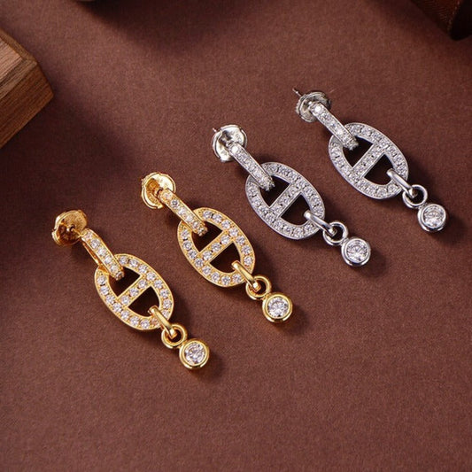 [Cadisa]HM CHAINE DIAMOND EARRINGS