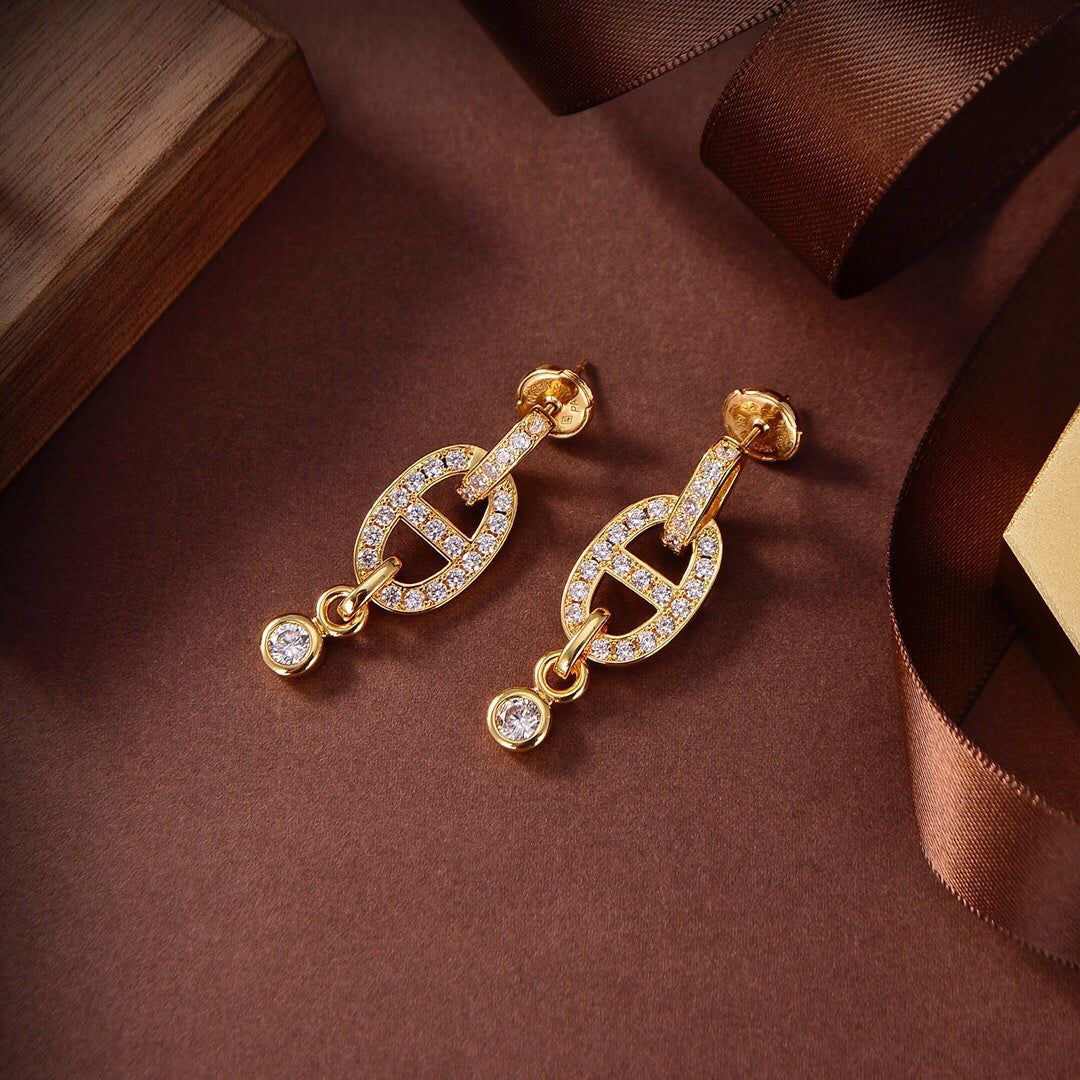 [Cadisa]HM CHAINE DIAMOND EARRINGS