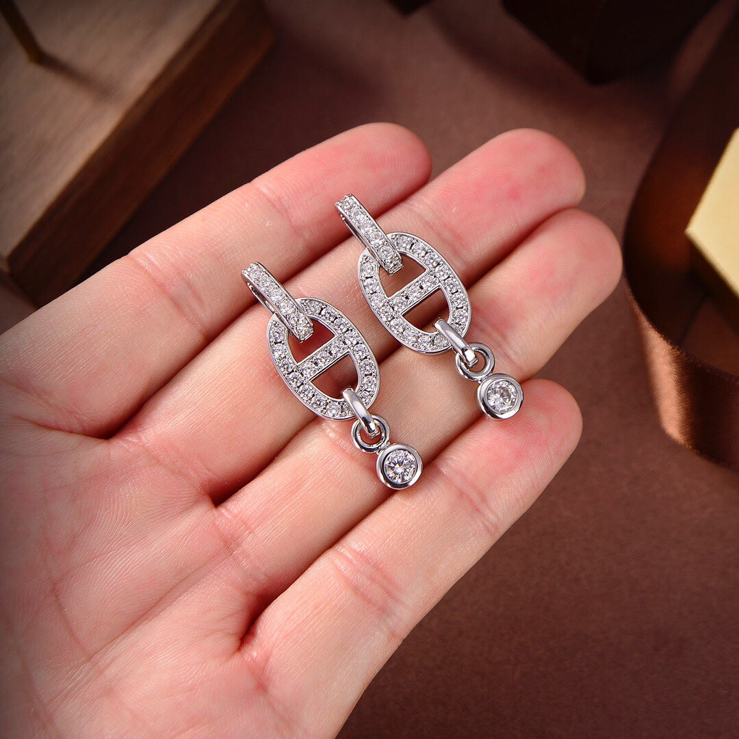 [Cadisa]HM CHAINE DIAMOND EARRINGS