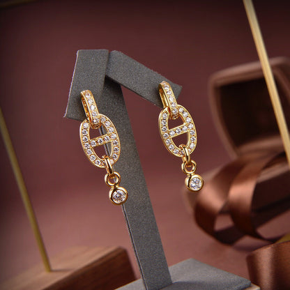 [Cadisa]HM CHAINE DIAMOND EARRINGS
