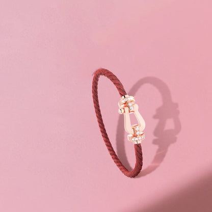 [Cadisa]FORCE 10 HALF DIAMOND PINK GOLD RED CORDERI LARGE AND MEDIUM MODEL