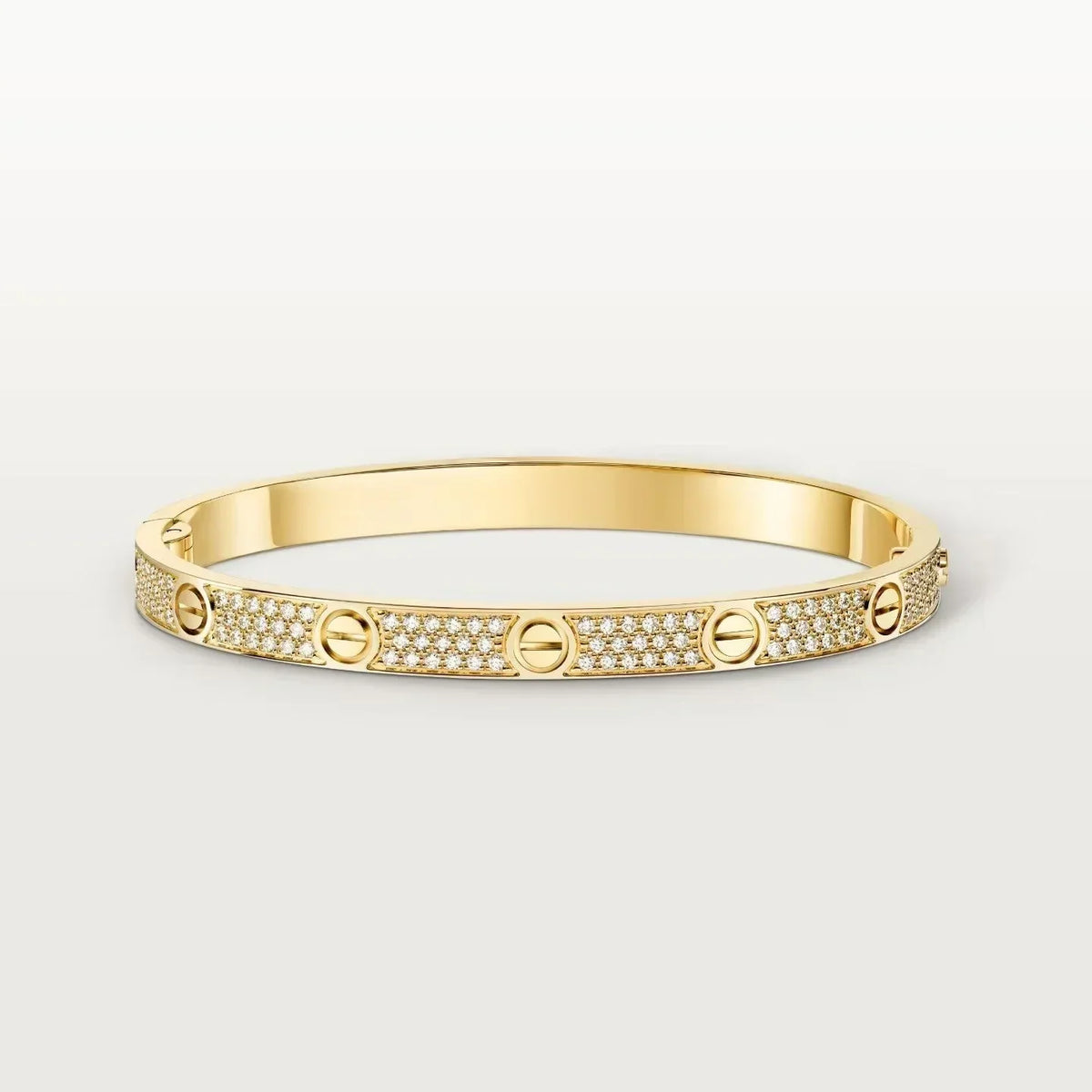 [Cadisa]Clover Laser  Pulsar Stone 5-Motif & LOVE Diamond-Paved Bracelet Stack Set