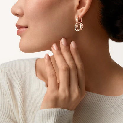[Cadisa] LOVE 3.3MM DANGLE HALF DIAMOND EARRINGS
