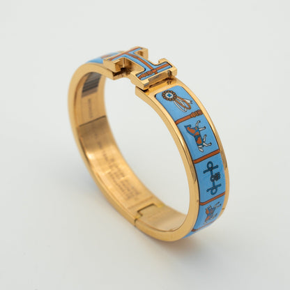[Cadisa]H PINK GOLD BRACELET BLUE CERAMIC