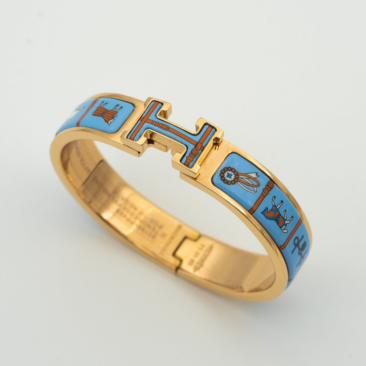 [Cadisa]H PINK GOLD BRACELET BLUE CERAMIC