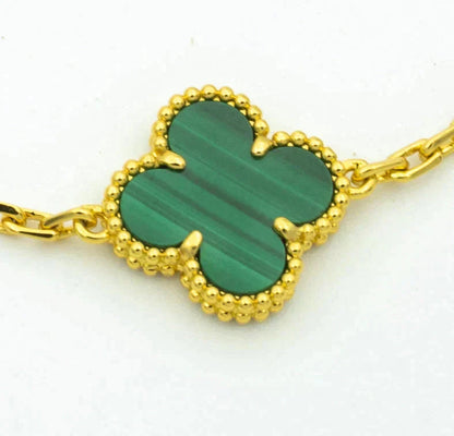 [Cadisa] CLOVER 5 MOTIF MALACHITE BRACELET COLLECTION