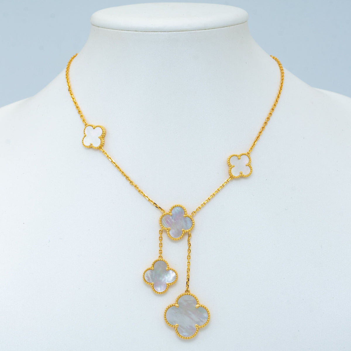 [Cadisa]CLOVER MOTHER OF PEARL NECKLACE 6 MOTIF