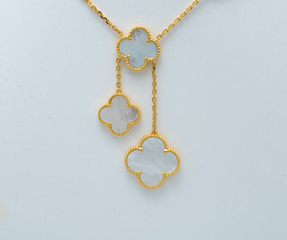 [Cadisa]CLOVER MOTHER OF PEARL NECKLACE 6 MOTIF