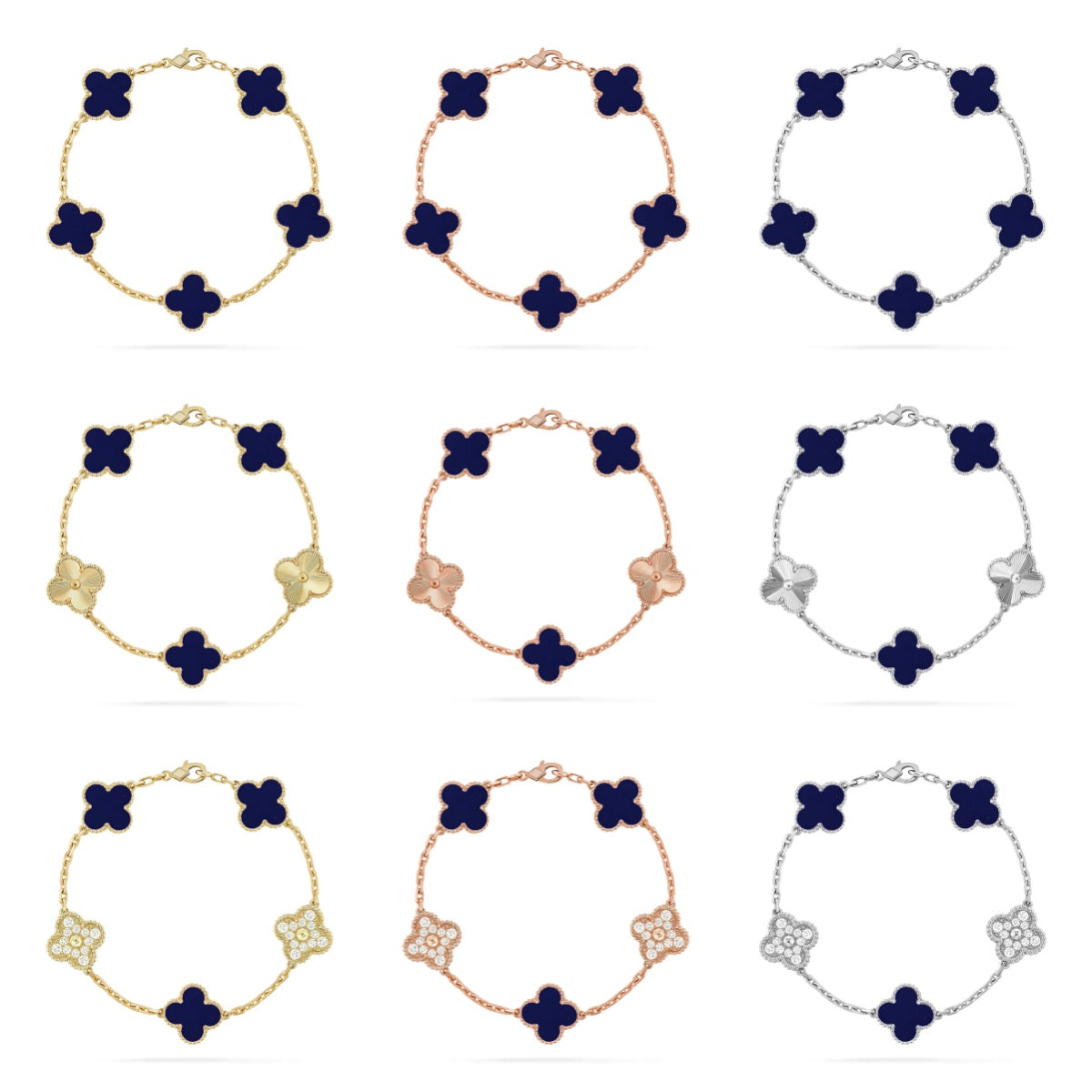 [Cadisa]CLOVER 5 MOTIF LAPIS LAZULI BRACELET COLLECTION