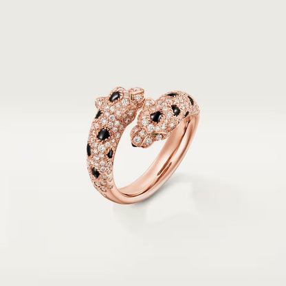 [Cadisa] PANTHERE DOUBLE HEADED FULL DIAMOND  RING
