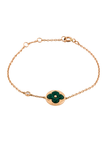 [Cadisa]SUN MALACHITE 1 DIAMOND PINK GOLD BRACELET
