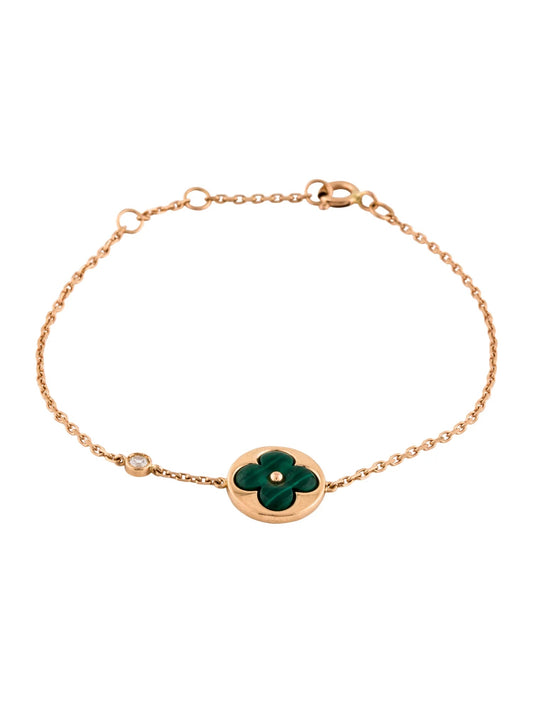 [Cadisa]SUN MALACHITE 1 DIAMOND PINK GOLD BRACELET
