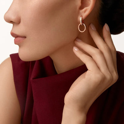 [Cadisa] LOVE 3.3MM DANGLE HALF DIAMOND EARRINGS
