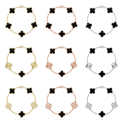 [Cadisa] CLOVER 5 MOTIF ONYXS BRACELET COLLECTION