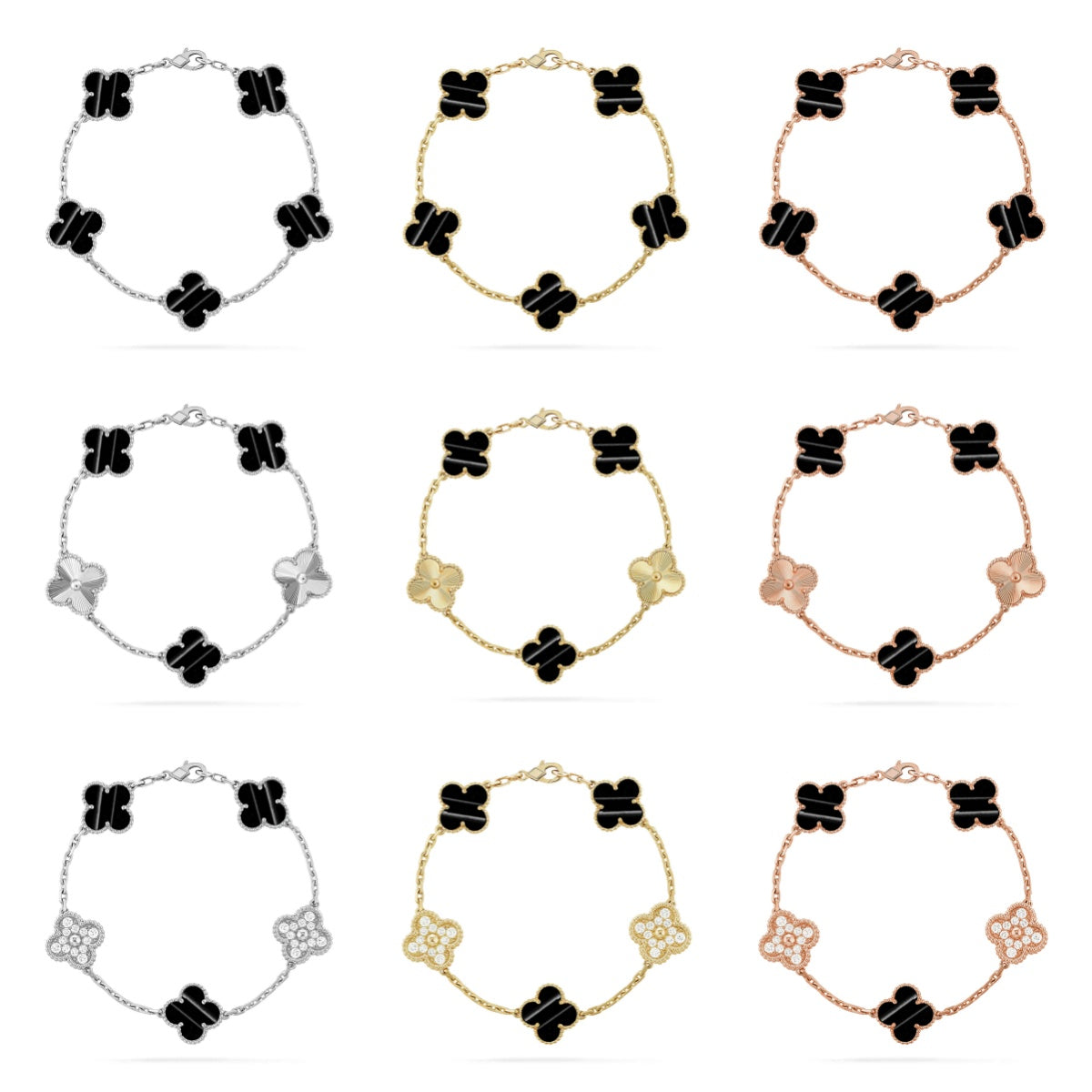 [Cadisa] CLOVER 5 MOTIF PULSAR STONE BRACELET COLLECTION