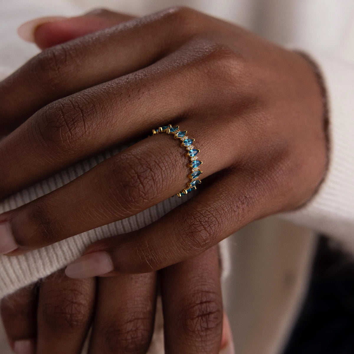 Marquise Infinity Birthstone Ring