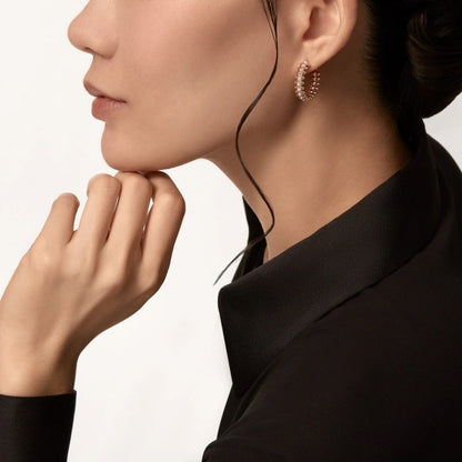 [Cadisa] CLASH 6.4MM FULL DIAMOND SMALL EARRINGS