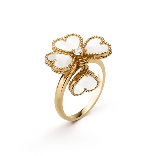 [Cadisa]SWEET CLOVER WHITE MOP RING