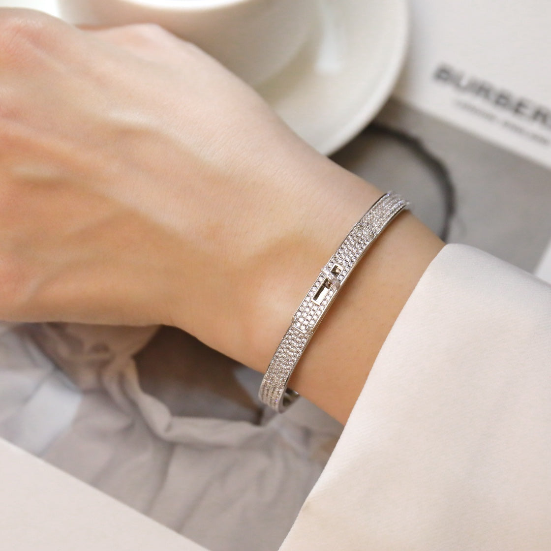 [Cadisa]KELLY BRACELET DIAMOND PAVED