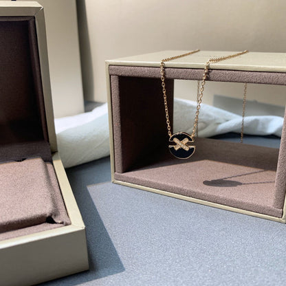 [Cadisa]JEUX DE PINK GOLD DIAMOND NECKLACE