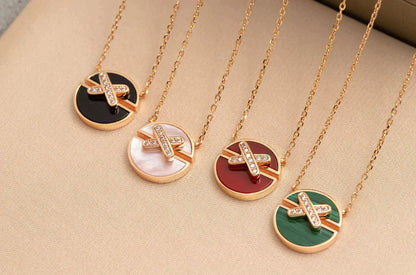 [Cadisa]JEUX DE ROSE GOLD DIAMOND NECKLACE